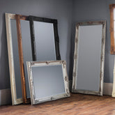 Amos Black wood rectangle leaner mirror