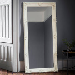 Amos Cream wood rectangle leaner mirror