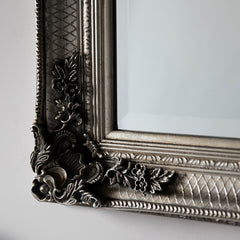 Amos Aged silver wood rectangle leaner mirror