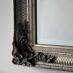 Amos Aged silver wood rectangle mirror
