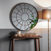 Amos Aged bronze round window mirror