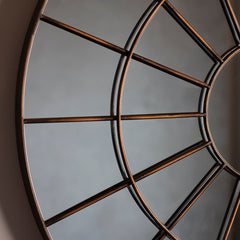 Amos Aged bronze round window mirror