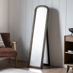 Amos Brushed brass cheval mirror