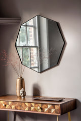 Amos Matt black octagon mirror 2
