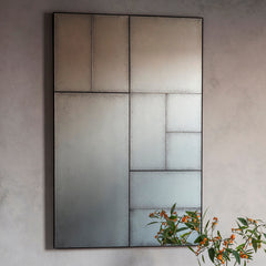Amos Multi glass panel antique mirror rectangle