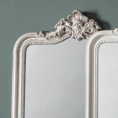 Amos Satin silver and ornate leaner mirror