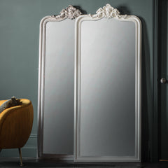 Amos Satin silver and ornate leaner mirror