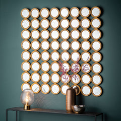Amos Satin gold decorative square mirror