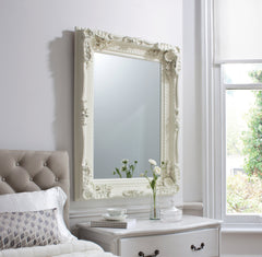 Amos French white medium rectangle mirror
