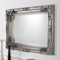 Amos Silver leaf finish medium rectangle mirror