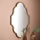 Amos Aged gold frame ellipse mirror