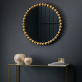 Amos Aged gold round mirror