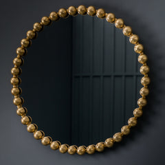 Amos Aged gold round mirror
