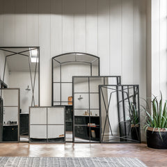 Amos Aged black rectangle window mirror
