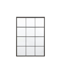 Amos Aged black rectangle window mirror