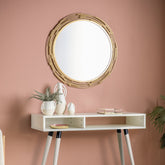 Amos Gold painted round mirror
