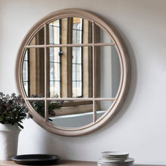 Amos Vintage clay round window mirror