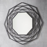 Amos Matt black octagon mirror