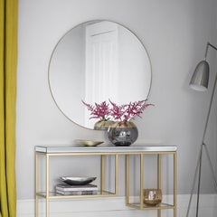Amos Champagne gold round mirror