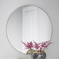 Amos Champagne gold round mirror