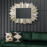 Amos Antique silver star burst rectangle mirror