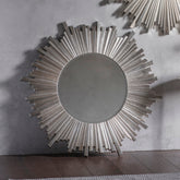 Amos Antique silver star burst round mirror