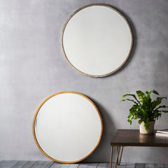 Amos Antique silver large round mirror