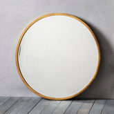 Amos Antique gold paint large round mirror