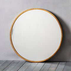 Amos Antique gold paint large round mirror