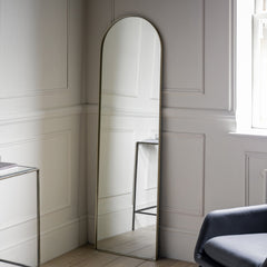 Amos Champagne gold paint arch leaner mirror