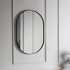 Amos Matt black ellipse mirror