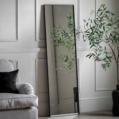 Amos Matt black rectangle leaner mirror