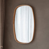 Amos Solid oak ellipse mirror