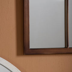 Amos Aged bronze paint arch window mirror
