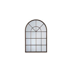 Amos Aged bronze paint arch window mirror