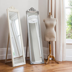 Amos Silver leaf cheval mirror