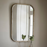 Amos Distressed champagne gold medium mirror