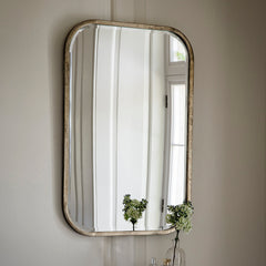 Amos Distressed champagne gold medium mirror