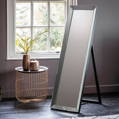 Amos Silver and matt black cheval mirror