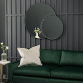Amos Matt black interlocking round mirrors