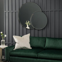 Amos Matt black interlocking round mirrors