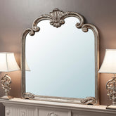 Amos Aged silver ornate arched rectangle mirror
