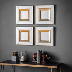 Amos Brushed gold square mirror set of 4