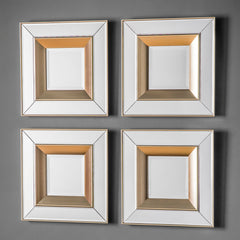 Amos Brushed gold square mirror set of 4