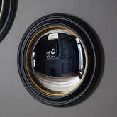 Amos Matt black medium round convex mirror