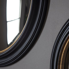 Amos Matt black large round convex mirror