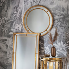 Amos Antique gold round mirror