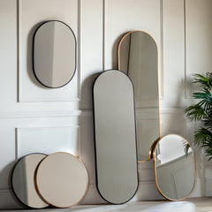Amos Gold round delicate frame mirror