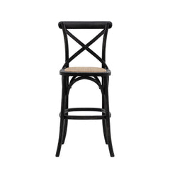 Amos Cafe Stool Black/Rattan (2pk)