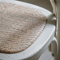 Amos Cafe Stool White/Rattan (2pk)